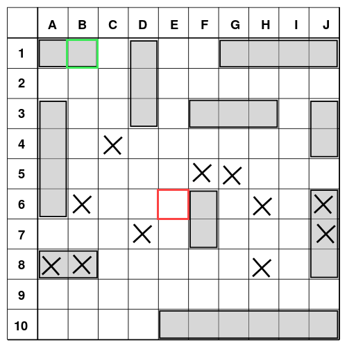 Battleship game in progress